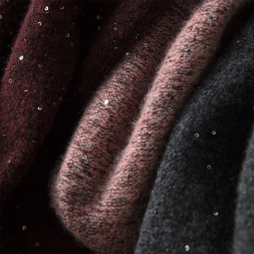 CLISIL Red Sequin Yarn 100g (3.5 oz) | Sparkle Fantasy Lace Art Yarn for Crochet Knitting Weaving - view 6