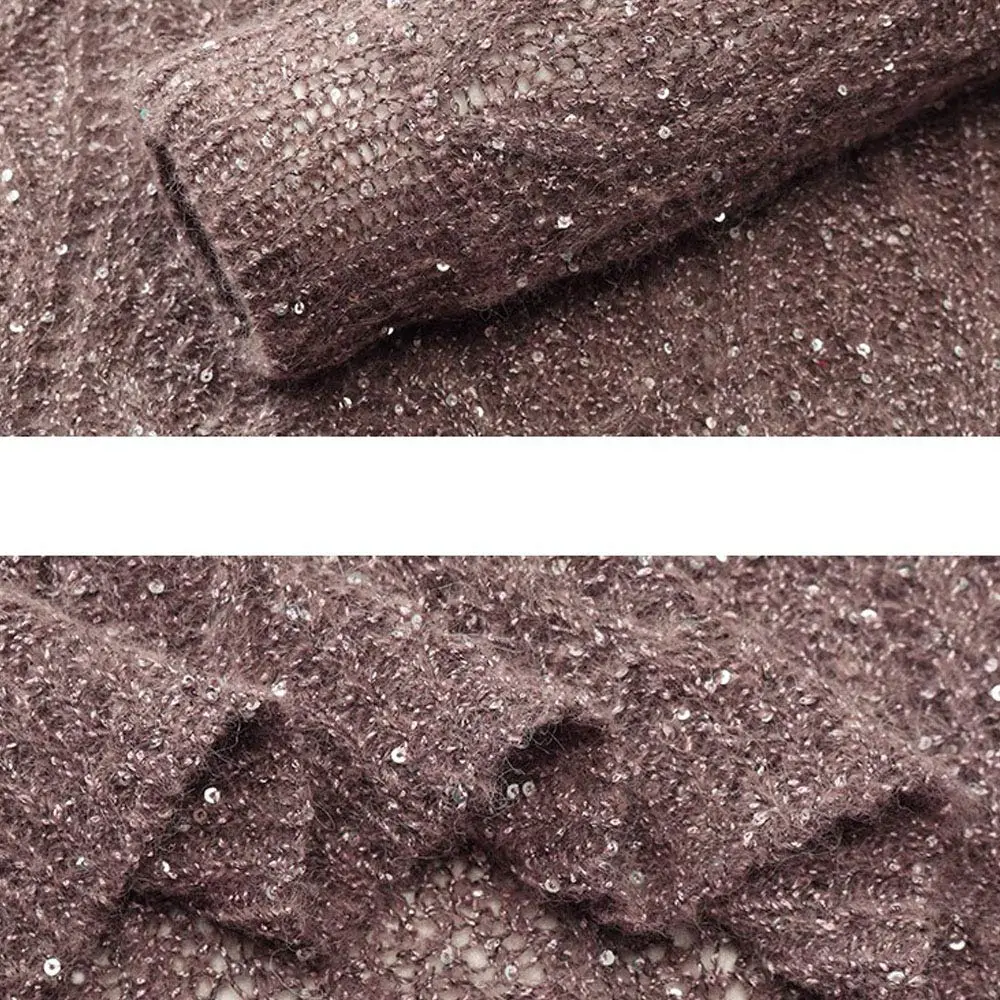 CLISIL Red Sequin Yarn 100g (3.5 oz) | Sparkle Fantasy Lace Art Yarn for Crochet Knitting Weaving - view 7