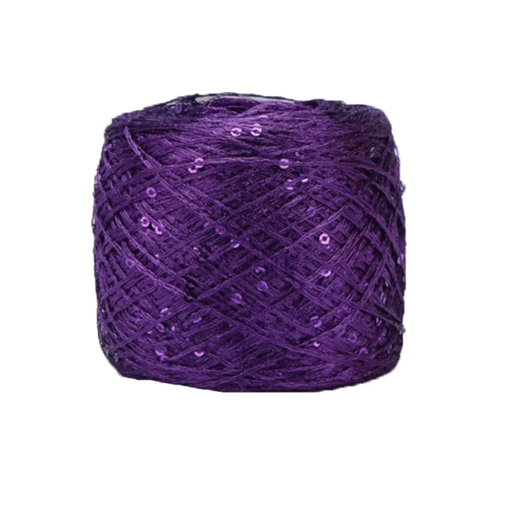 CLISIL Purple Sequin Yarn - Sparkle, Fantasy, Art & Lace Yarn - 100g | Glamorous, Glitter, Suitable for Crochet & Knitting - main product image