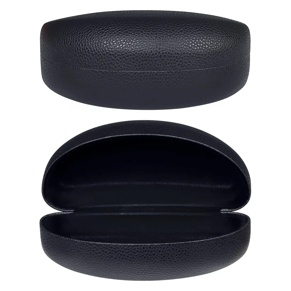 molshine Hard Shell Sunglasses Case Large Black | Classic PU Leather with Metal Frame & Flocking Lining - main product image