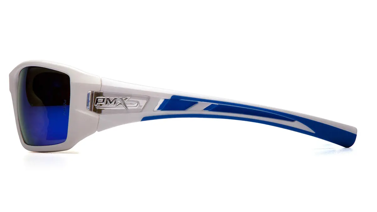 Pyramex Velar Safety Glasses, White-Blue Frame/Ice Blue Mirror Lens Medium | ANSI Z87.1 Certified Impact Resistant Eyewear - view 3
