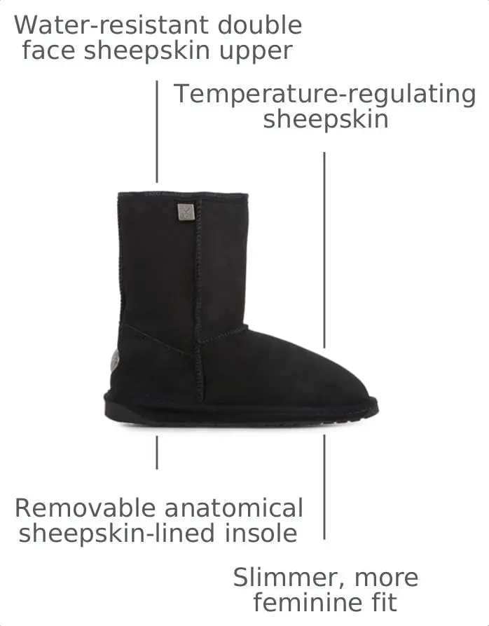 EMU Platinum Stinger Slim Lo Womens Boot, Black, US 9 | Water-Resistant Sheepskin Comfort - view 3