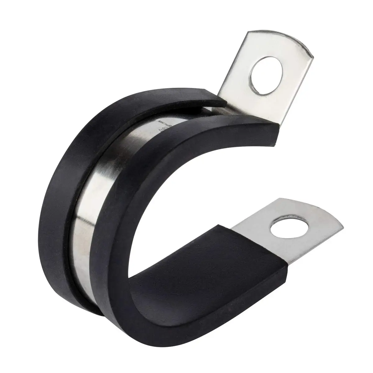 ISPINNER 12 Pack 1/2 Inch Rubber Cushioned Stainless Steel Cable Clamp | Polished Stainless Steel - main product image