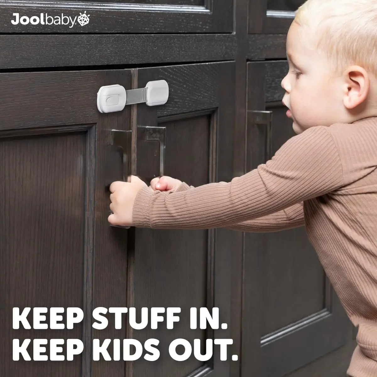 Jool Baby Child Safety Strap Locks (12 Pack) Baby Proof Cabinets, Drawers, Fridge, Toilet & Trash Cans – 3M Adhesive Childproof Locks - view 2