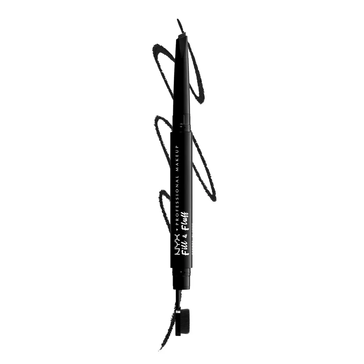 NYX PROFESSIONAL MAKEUP Fill & Fluff Eyebrow Pomade Pencil, Black 0.2g (0.007 Oz) | Matte Finish for Effortless Brows - main product image