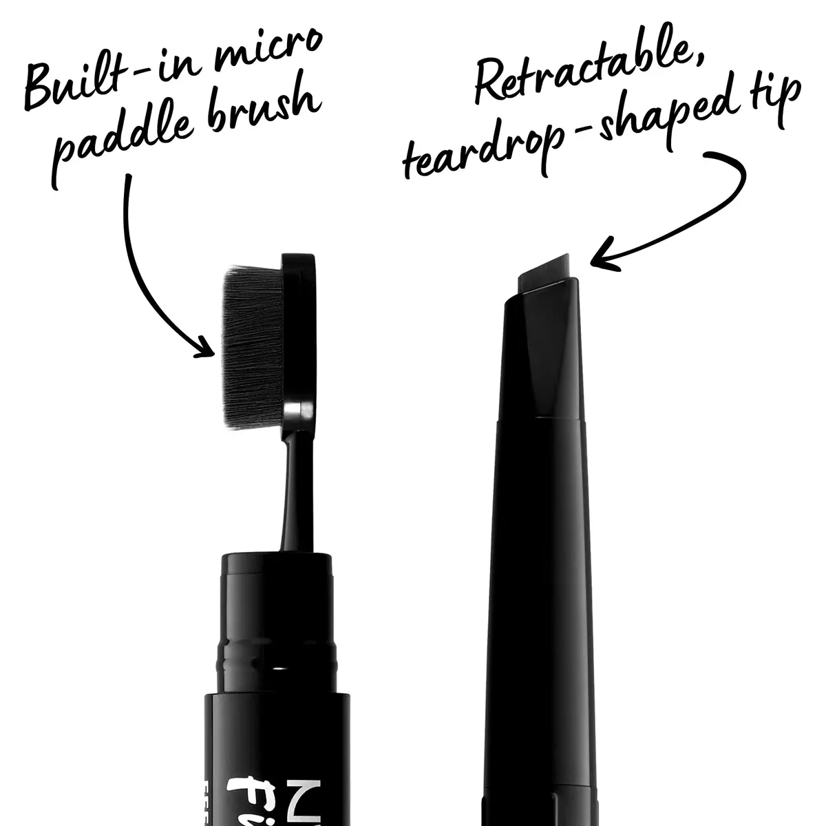 NYX PROFESSIONAL MAKEUP Fill & Fluff Eyebrow Pomade Pencil, Black 0.2g (0.007 Oz) | Matte Finish for Effortless Brows - view 3