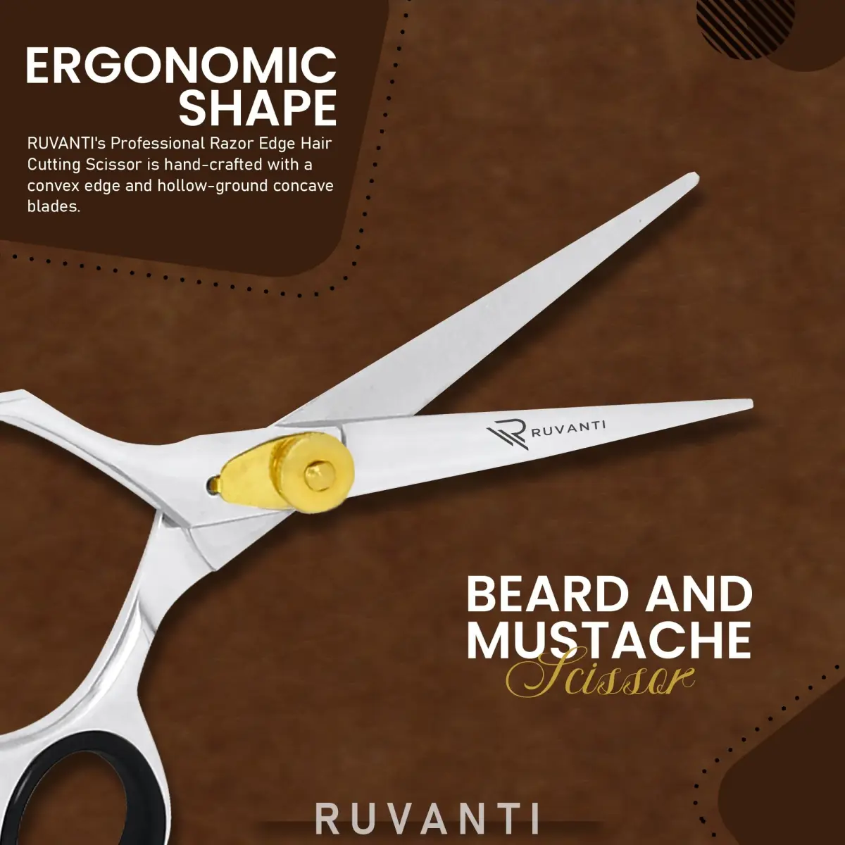 RUVANTI Professional Hair Thinning Shears 6.5 Inch | Japanese J2 Stainless Steel Blades for Barber, Salon & Home - view 5