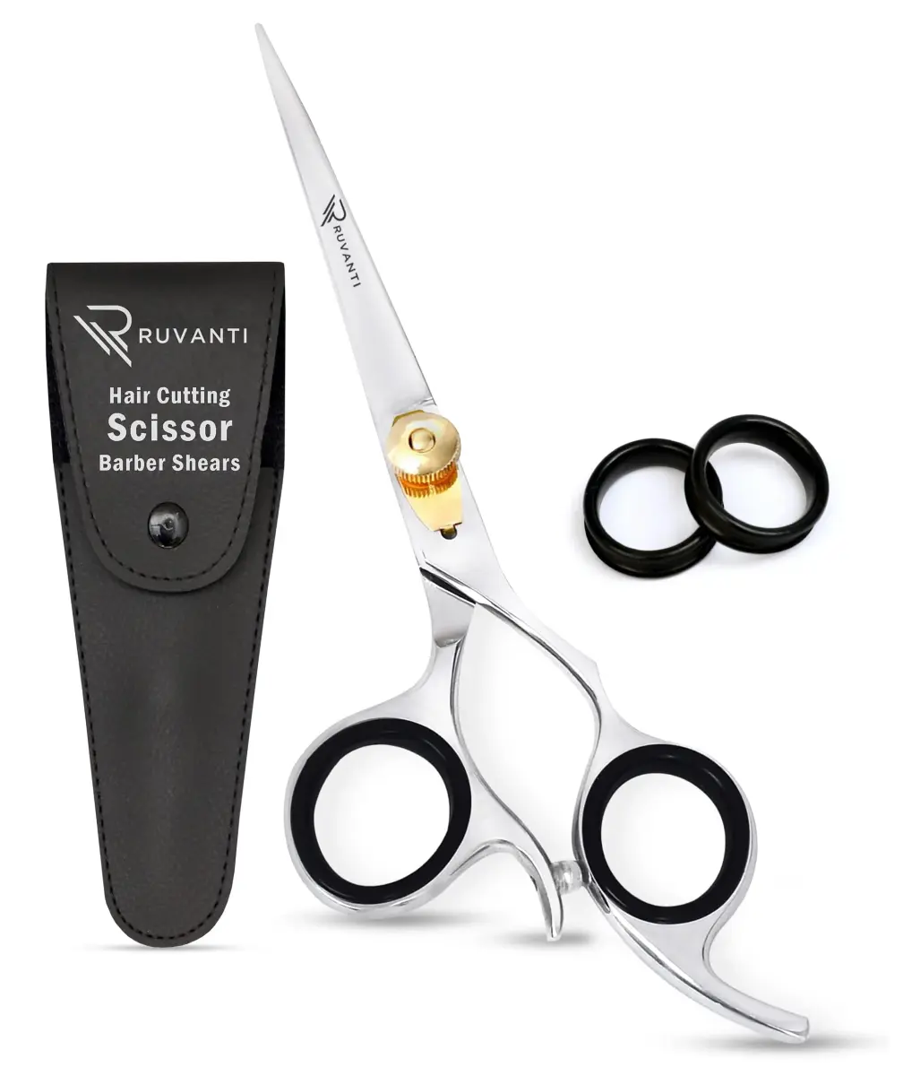 RUVANTI Professional Hair Cutting Scissors & Thinning Shears Kit | 6.5 Inch Japanese Stainless Steel Set (2-Piece) - main product image