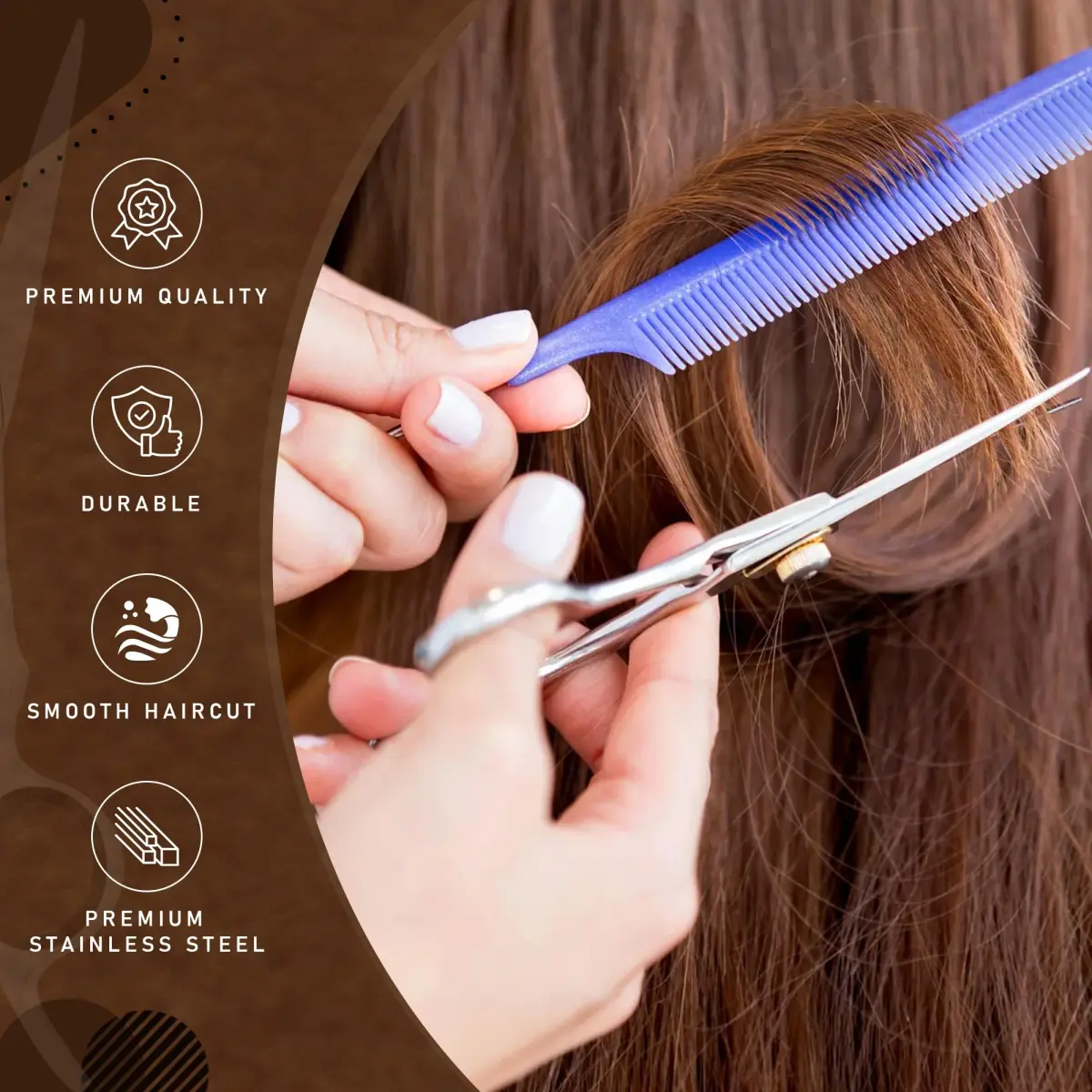 RUVANTI Professional Hair Cutting Scissors & Thinning Shears Kit | 6.5 Inch Japanese Stainless Steel Set (2-Piece) - view 4