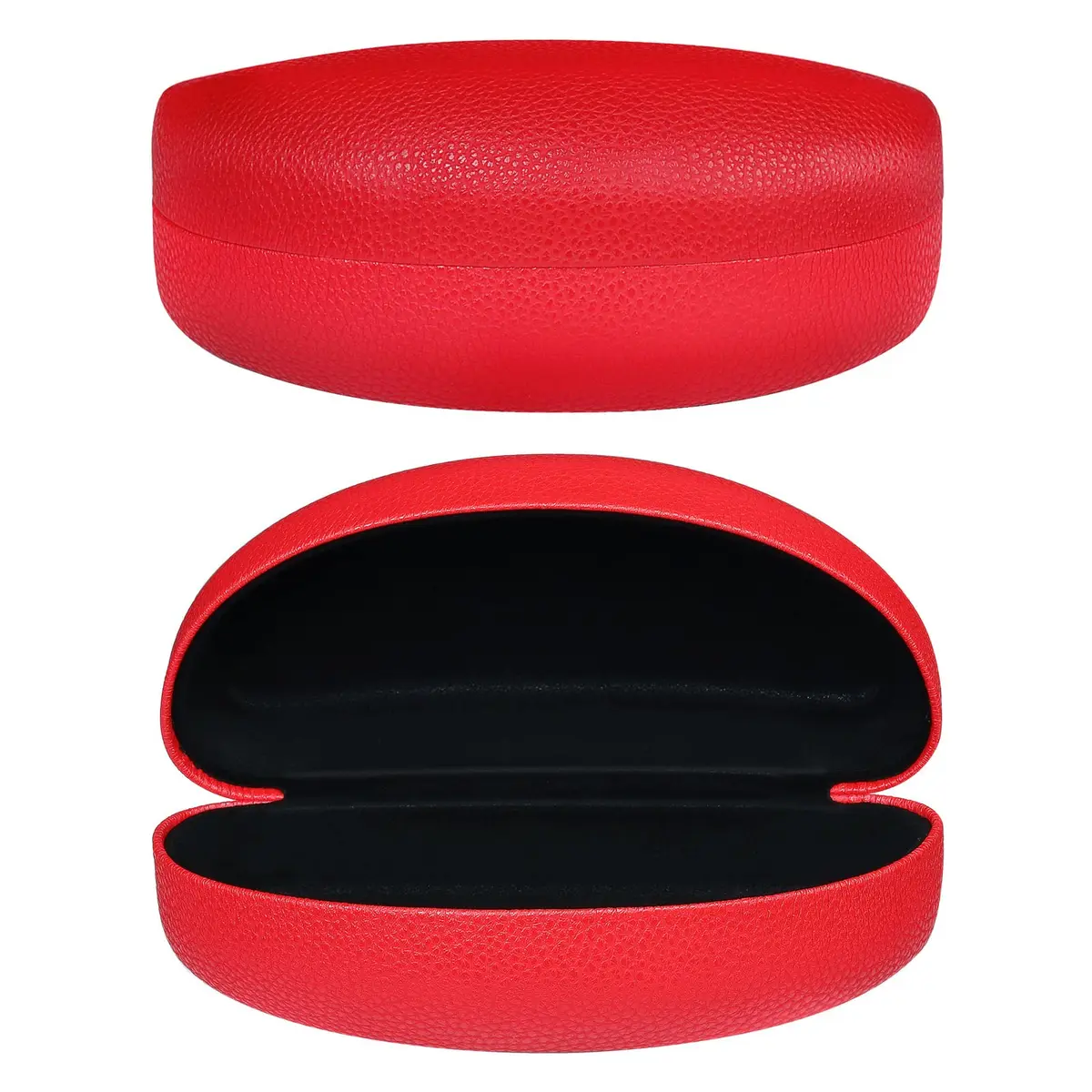 molshine Hard Shell Sunglasses Case Red | Classic PU Leather Eyeglass Case with Metal Frame, 16.5cm (6.5") - main product image