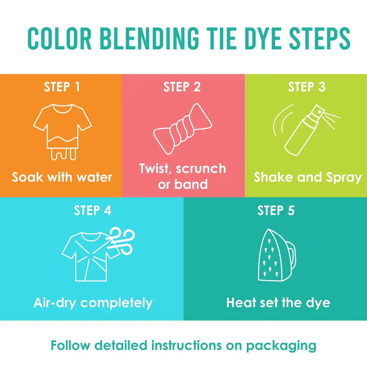 S·E·I Galaxy Tie Dye Kit 8 Colors | Water Based Spray Bottles for Fabric & Home Decor - view 7