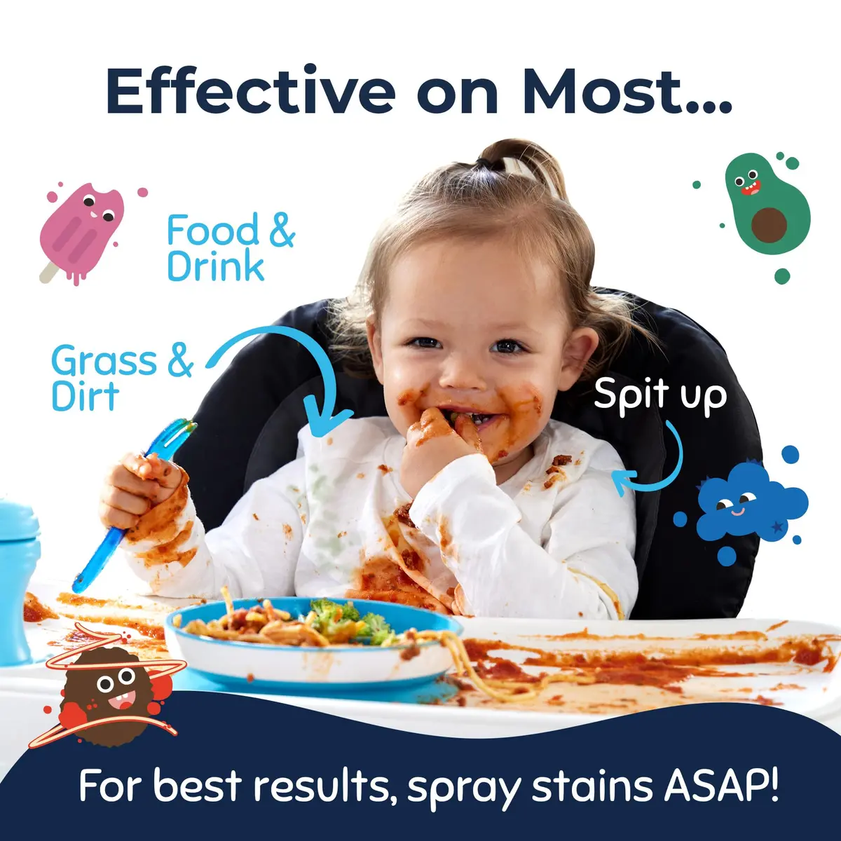 Miss Mouth's Messy Eater Stain Treater Spray - 4oz 3 Pack | Fast-Acting Baby & Toddler Stain Remover - view 5