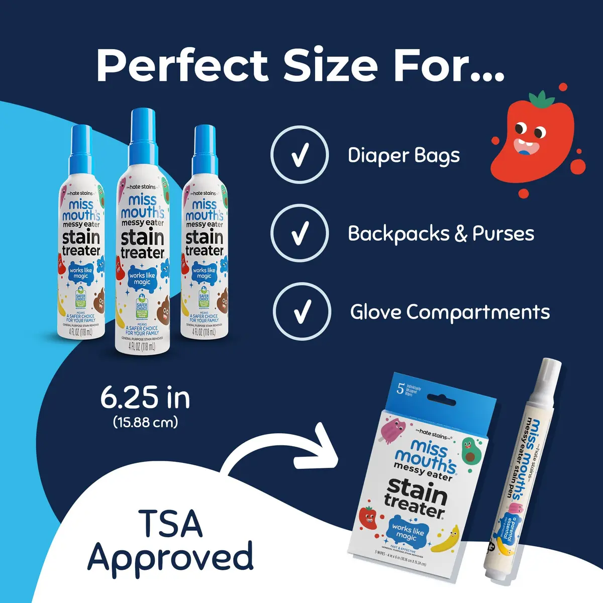 Miss Mouth's Messy Eater Stain Treater Spray - 4oz 3 Pack | Fast-Acting Baby & Toddler Stain Remover - view 9
