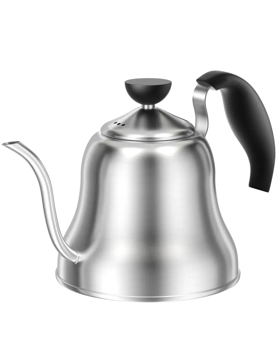 Chefbart Gooseneck Kettle for Pour Over Coffee & Tea, 0.8L (28oz) Brushed Stainless Steel | Precise Flow Control for Drip Brewing - main product image