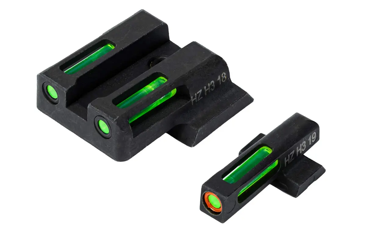 HIVIZ Litewave H3 Sight Tritium LitePipe Day/Night | Green Litepipes, Orange Front Ring, One Size - main product image