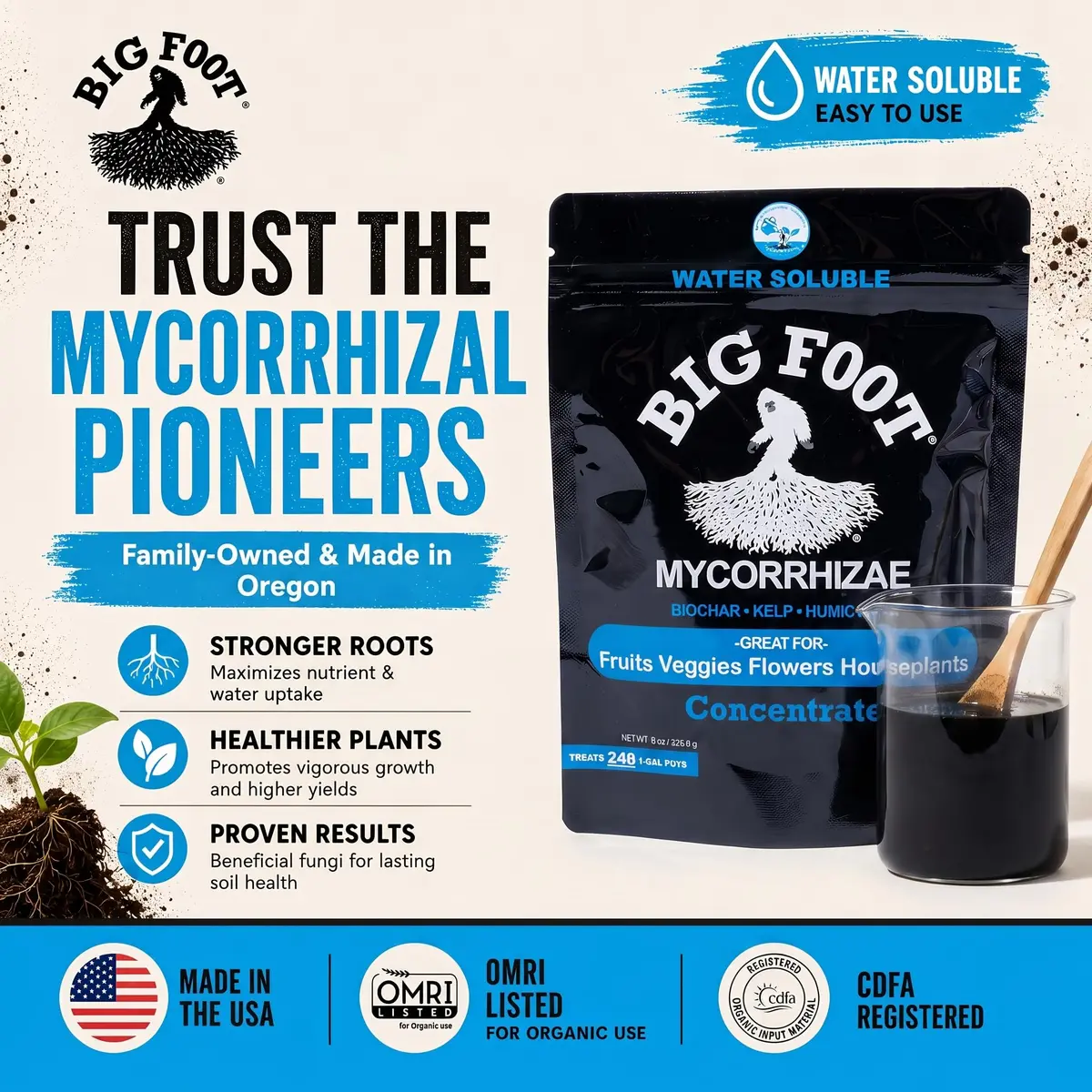 Big Foot Mycorrhizae Concentrate (10 lb) | Long-Lasting Soil & Plant Boost for Gardens & Lawns - view 7
