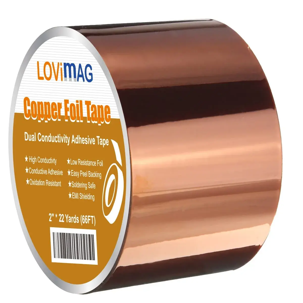 LOVIMAG Copper Foil Tape 50mm x 20m (2in x 66ft) | EMI Shielding & Electrical Repairs - main product image