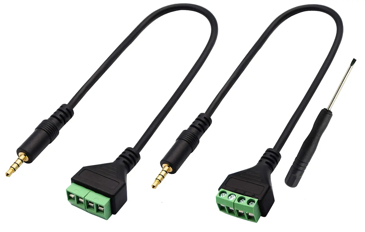zdyCGTime 3.5mm Screw Terminal Block Cable 30CM | Stereo TRRS Male to 4 Pin Female Adapter - main product image