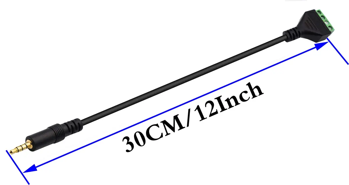 zdyCGTime 3.5mm Screw Terminal Block Cable 30CM | Stereo TRRS Male to 4 Pin Female Adapter - view 2
