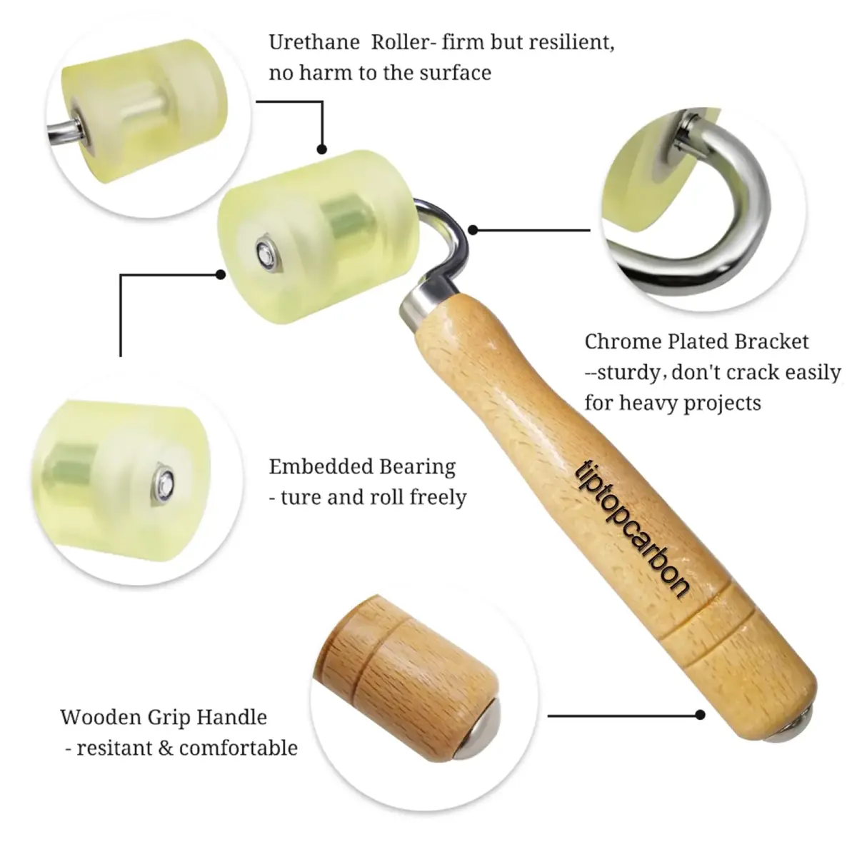 tiptopcarbon Wallpaper Smoothing Tool Kit with Seam Roller & Craft Knife | 8-Piece Set - view 5
