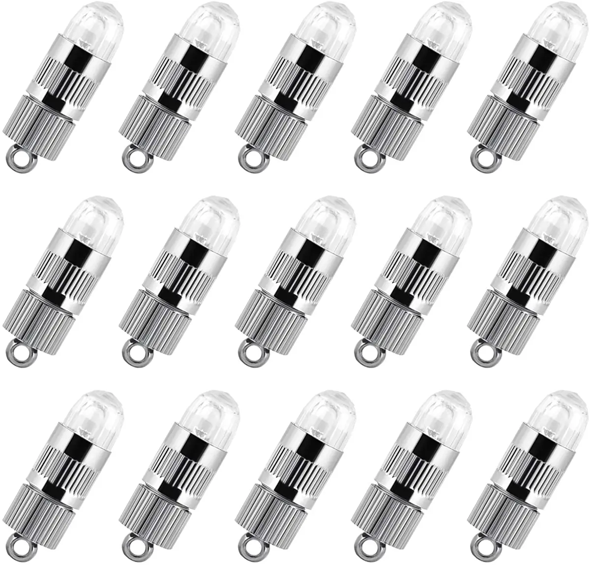 LIHAO 15x Battery Operated Mini LED Lights Warm White | 1.2cm (0.47in) Diameter, 3.5cm (1.38in) Length - main product image