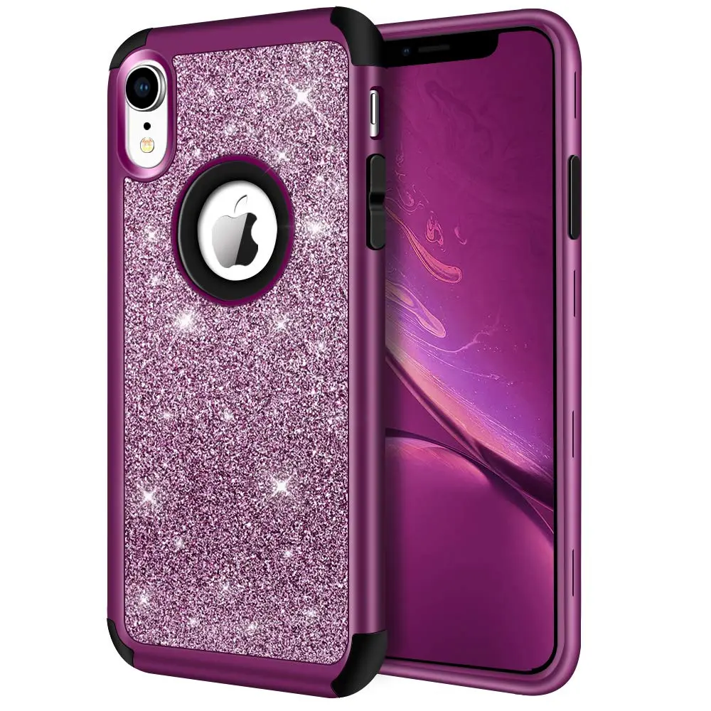 Hython Compatible with iPhone XR Case, Heavy Duty Full-Body Defender 6.1-Inch | Glitter Sparkle Shockproof Cover - main product image