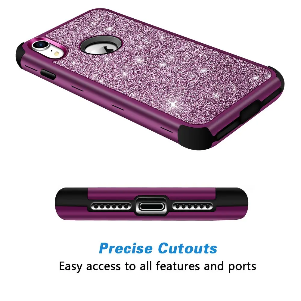 Hython Compatible with iPhone XR Case, Heavy Duty Full-Body Defender 6.1-Inch | Glitter Sparkle Shockproof Cover - view 4