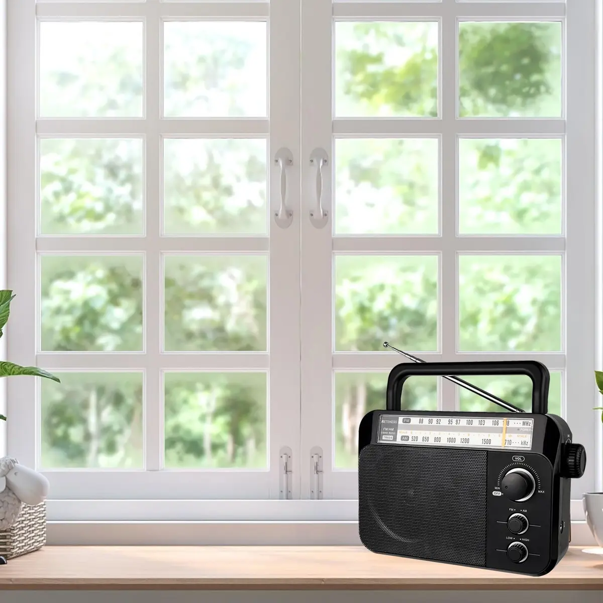 Retekess TR604 AM FM Radio Portable Plug-in Wall Black | Simple Operation for Elders - view 7
