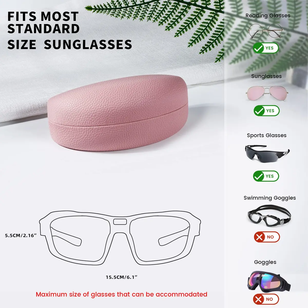 molshine Hard Shell Sunglasses Case Classic Large Pink | Protects Glasses from Extrusion & Falls - view 5