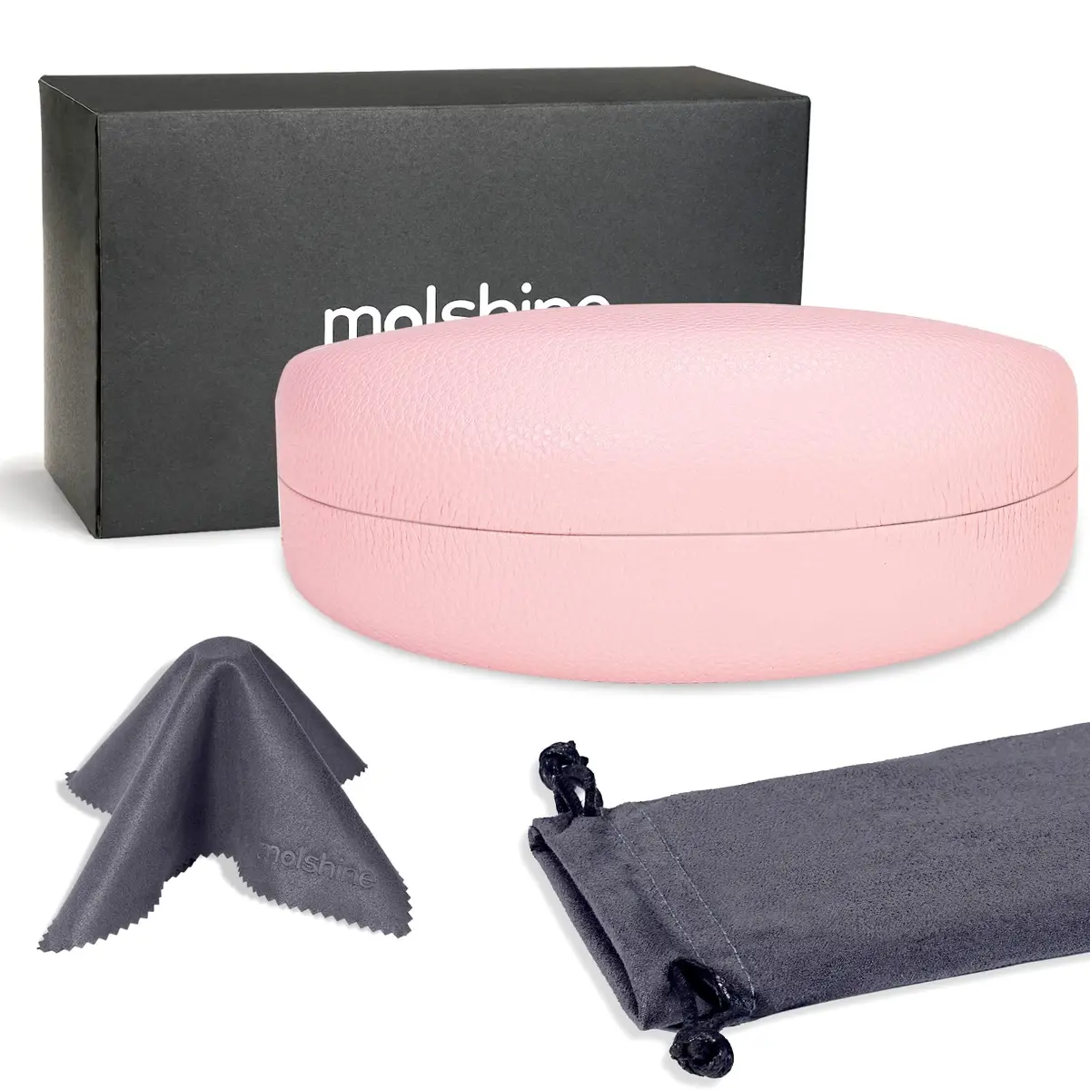 molshine Hard Shell Sunglasses Case Classic Large Pink | Protects Glasses from Extrusion & Falls - view 2