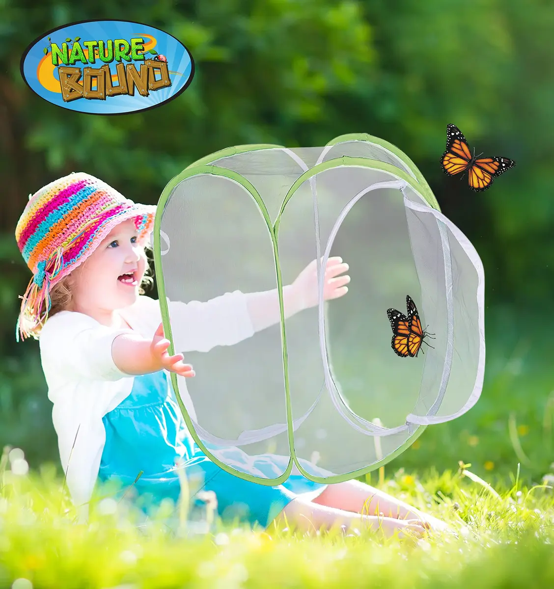 Nature Bound Butterfly Growing Kit - Live Caterpillar to Butterfly Project for Kids - Includes Voucher for Caterpillars, Green Pop-Up Enclosure, and STEM Learning Guide (Rectangle Design) | Educational Butterfly Kit - view 4