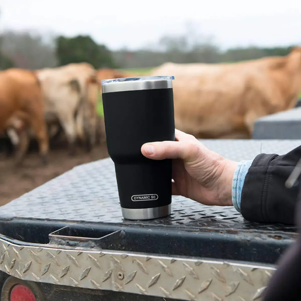 D·S Black 887ml (30 oz) Insulated Tumbler with Straw & Lid | Keeps Drinks Cold 24 Hrs - view 7