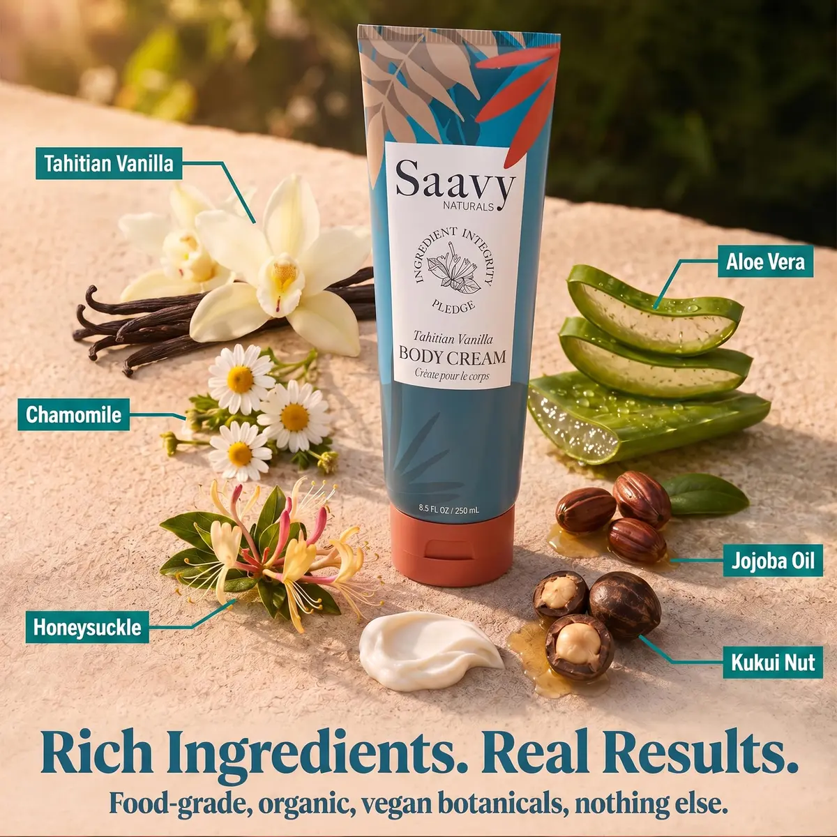 Saavy Naturals Deeply Hydrating Body Cream for Dry Skin – Nourishing Shea Butter, Plant-Based & Sustainably Sourced – Tahitian Vanilla 8.5 fl oz - view 8