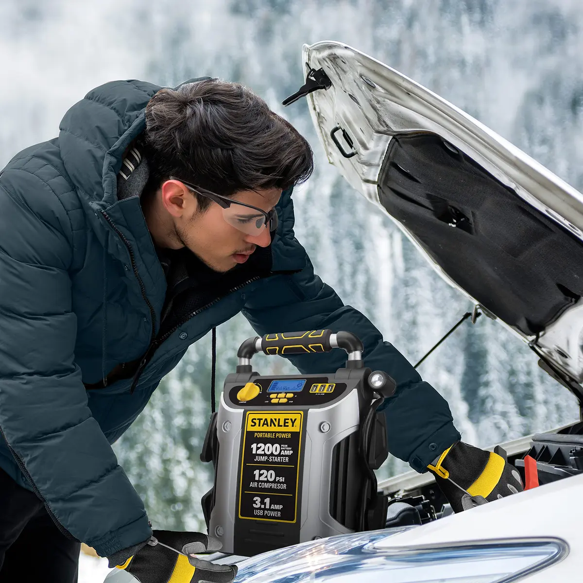 Stanley Jump Starter with 1200 Peak Amps & 120 PSI Inflator | Portable Power & Emergency Kit - view 3