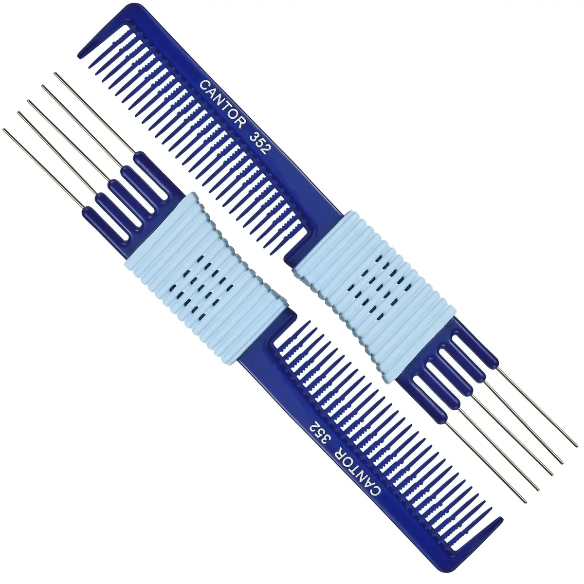Cantor Hair Comb Set 2 Pack, Stainless Steel, All Hair Types | Anti Static & Heat Resistant - main product image