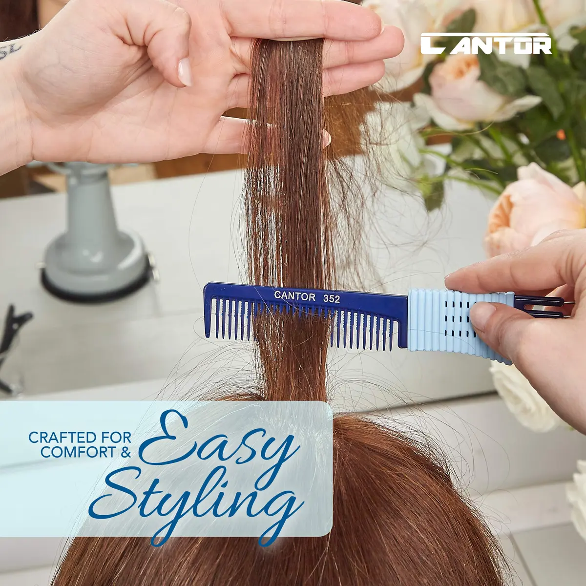 Cantor Hair Comb Set 2 Pack, Stainless Steel, All Hair Types | Anti Static & Heat Resistant - view 5