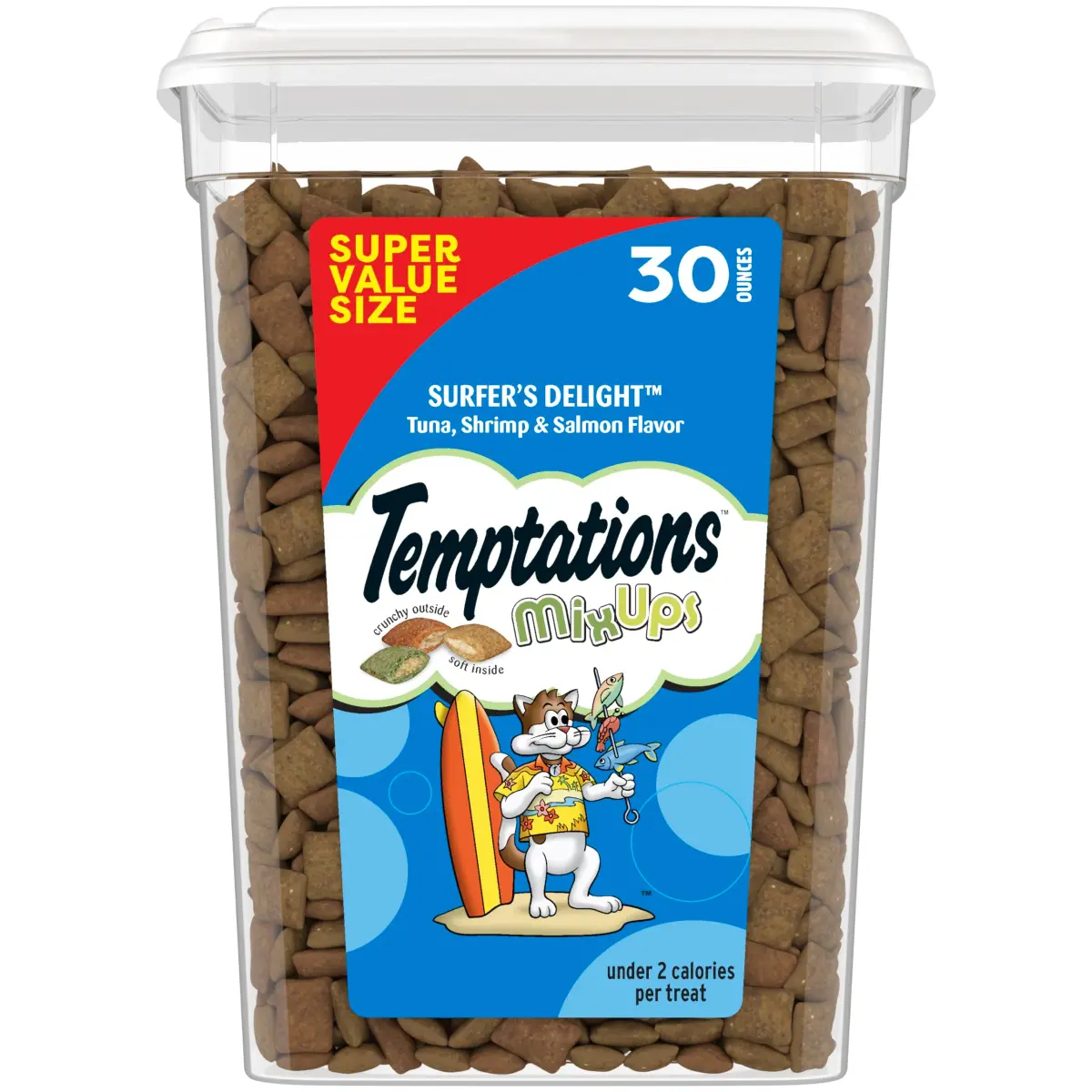 Temptations MixUps Crunchy Cat Treats, Surfer's Delight, 850g (30 oz) | Tuna, Shrimp & Salmon Flavors - main product image