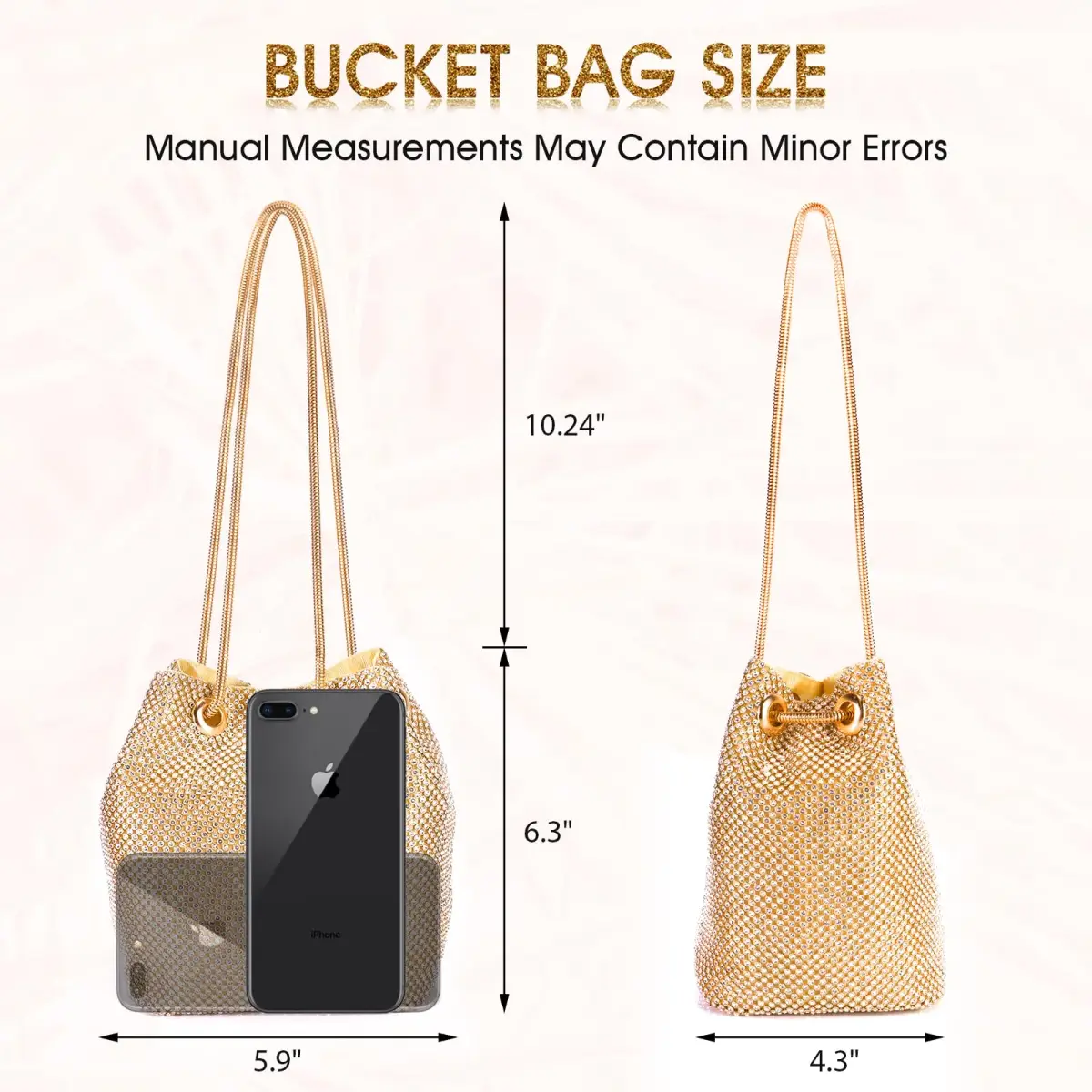 JIAN YA NA Bucket Gold X-Large Rhinestone Trihedral Clutch Evening Bag 11.3cm x 15.5cm - view 4