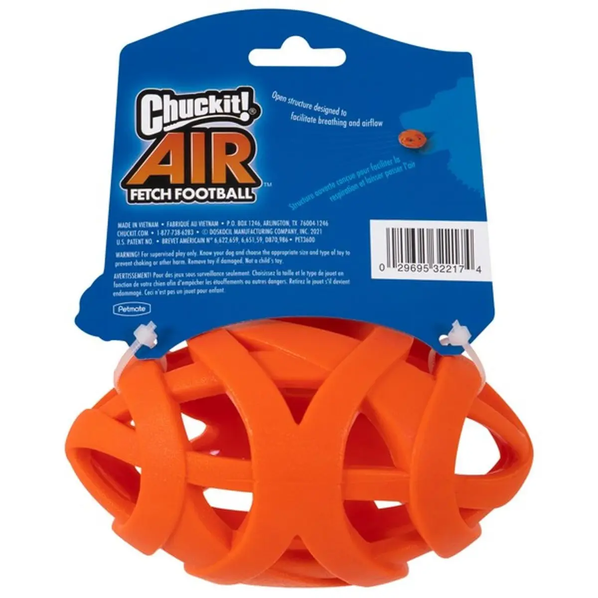 Chuckit! Air Fetch Football Dog Toy, Orange | Breathable, Buoyant & Suitable for All Breeds - view 3