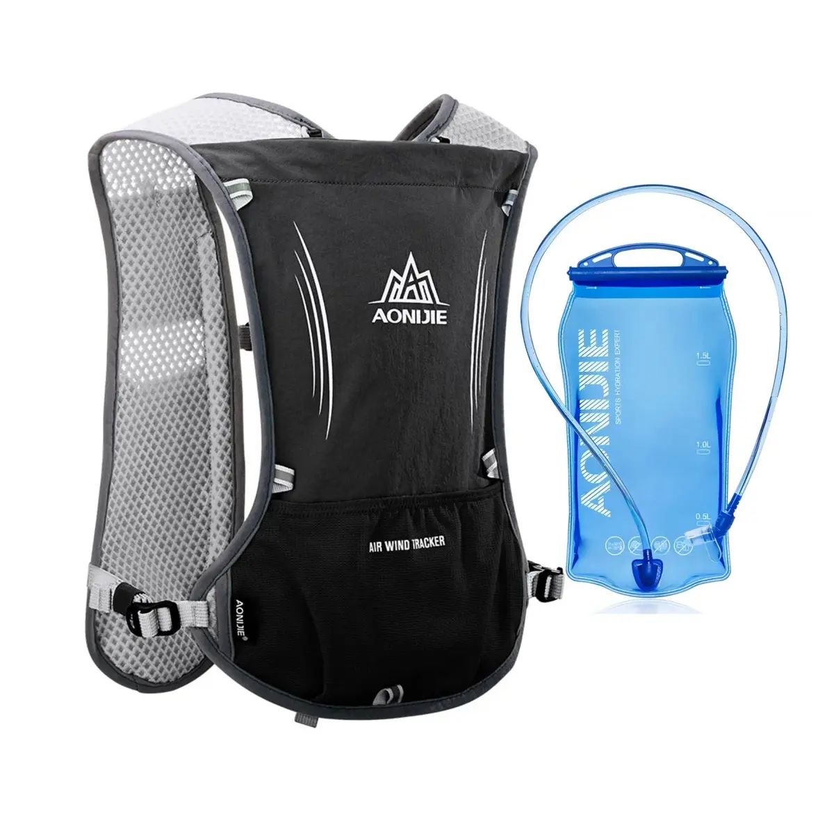 AONIJIE Hydration Vest Pack 5L (156 g / 5.5 oz) | Lightweight Running Backpack with 9 Pockets & 1.5L Bladder Compatibility - view 2