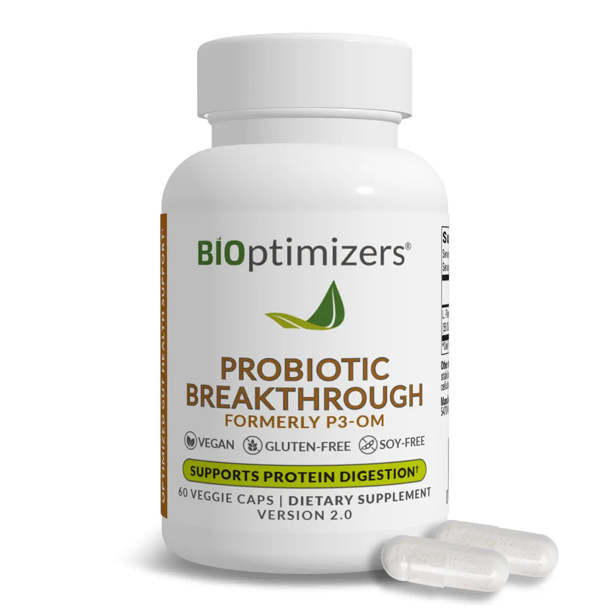 BIOptimizers Probiotic Breakthrough Gut & Digestive Support, 60 Capsules | Supports Gut, Immunity & Brain Balance - main product image