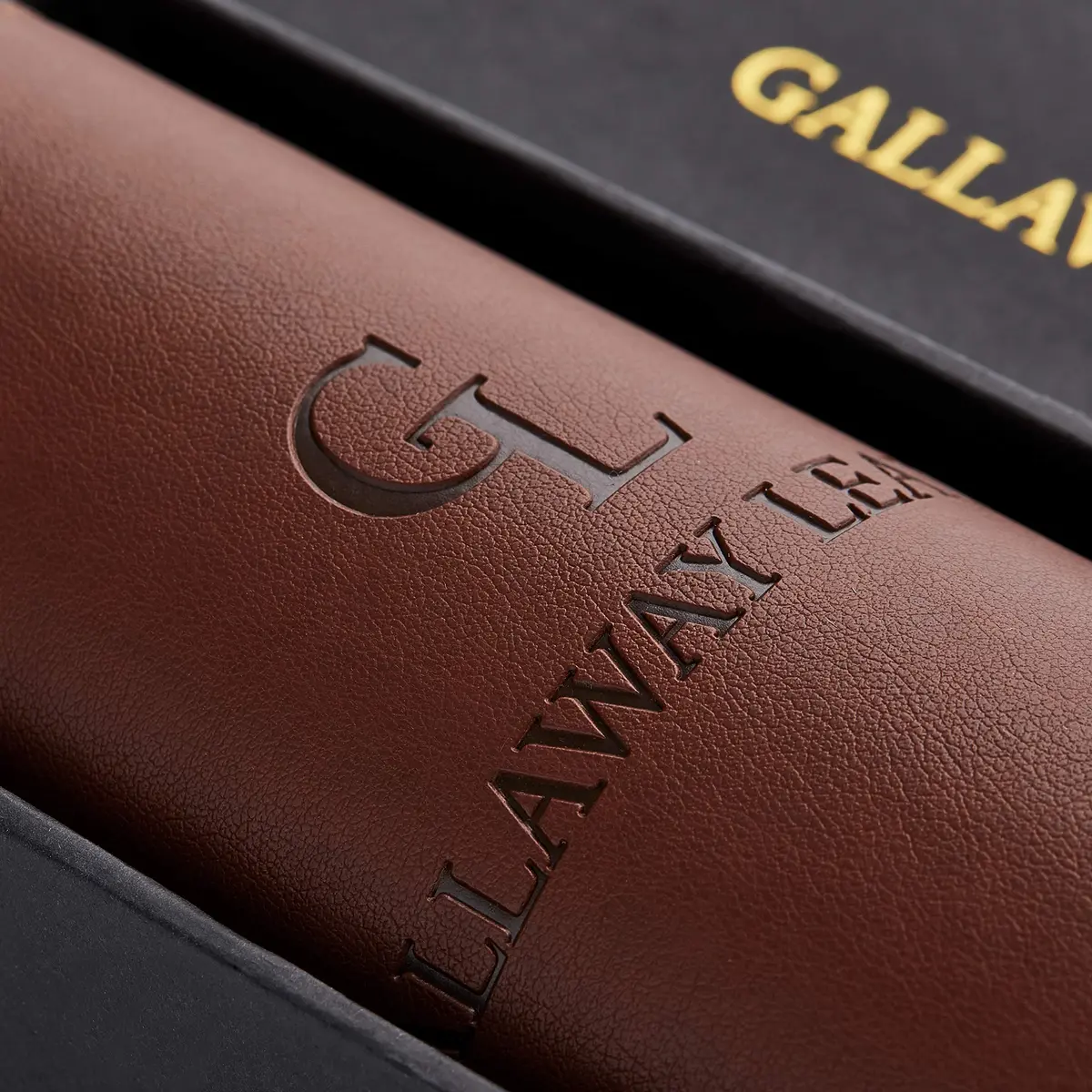 GALLAWAY LEATHER Large Desk Mat 36" x 17" Dark Brown | Elegant PU Leather Office Cover - view 2
