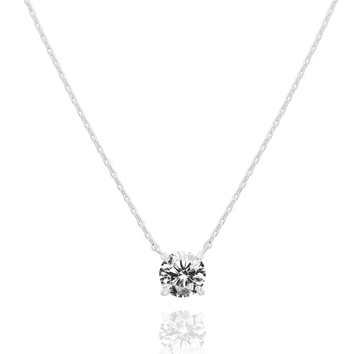 PAVOI 14K Gold Plated Crystal Solitaire Necklace 1.5 Carat | Elegant Gold Pendant for Women - main product image