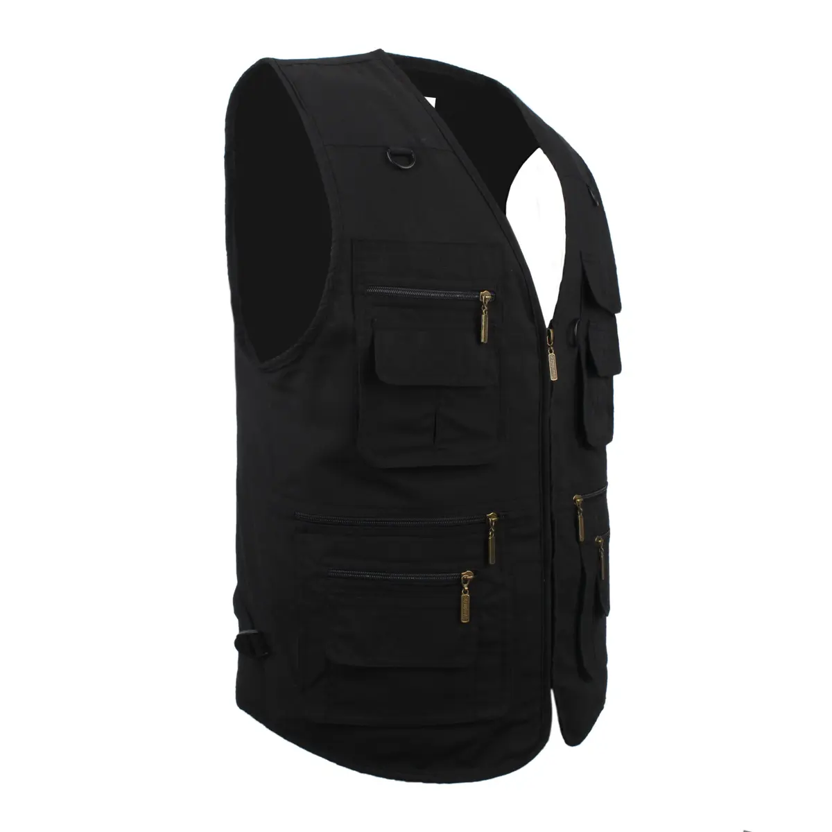 LUSI MADAM Men's Poplin Outdoors Travel Sports Multi-Pockets Work Fishing Vest 2X-Large Black | Utility & Comfort - view 2