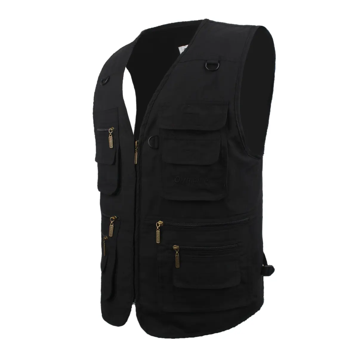 LUSI MADAM Men's Poplin Outdoors Travel Sports Multi-Pockets Work Fishing Vest 2X-Large Black | Utility & Comfort - view 3