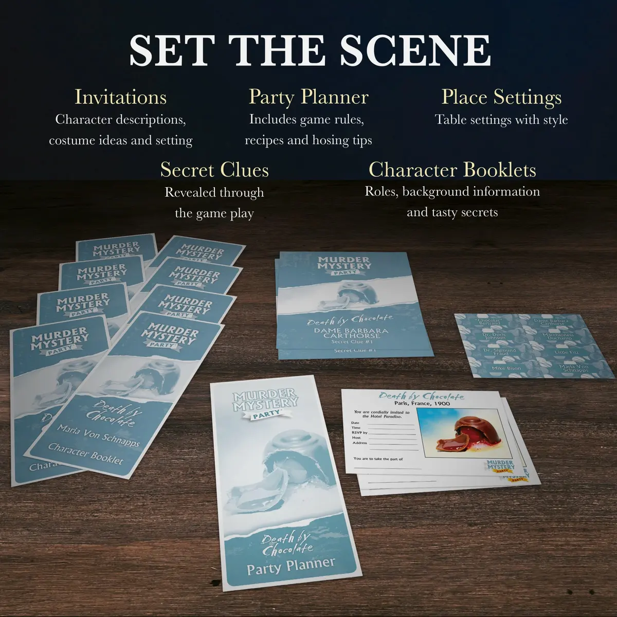 Murder Mystery Party Death by Chocolate Game, 6-8 Players, Ages 18+ | Interactive Dinner Party Game - view 6