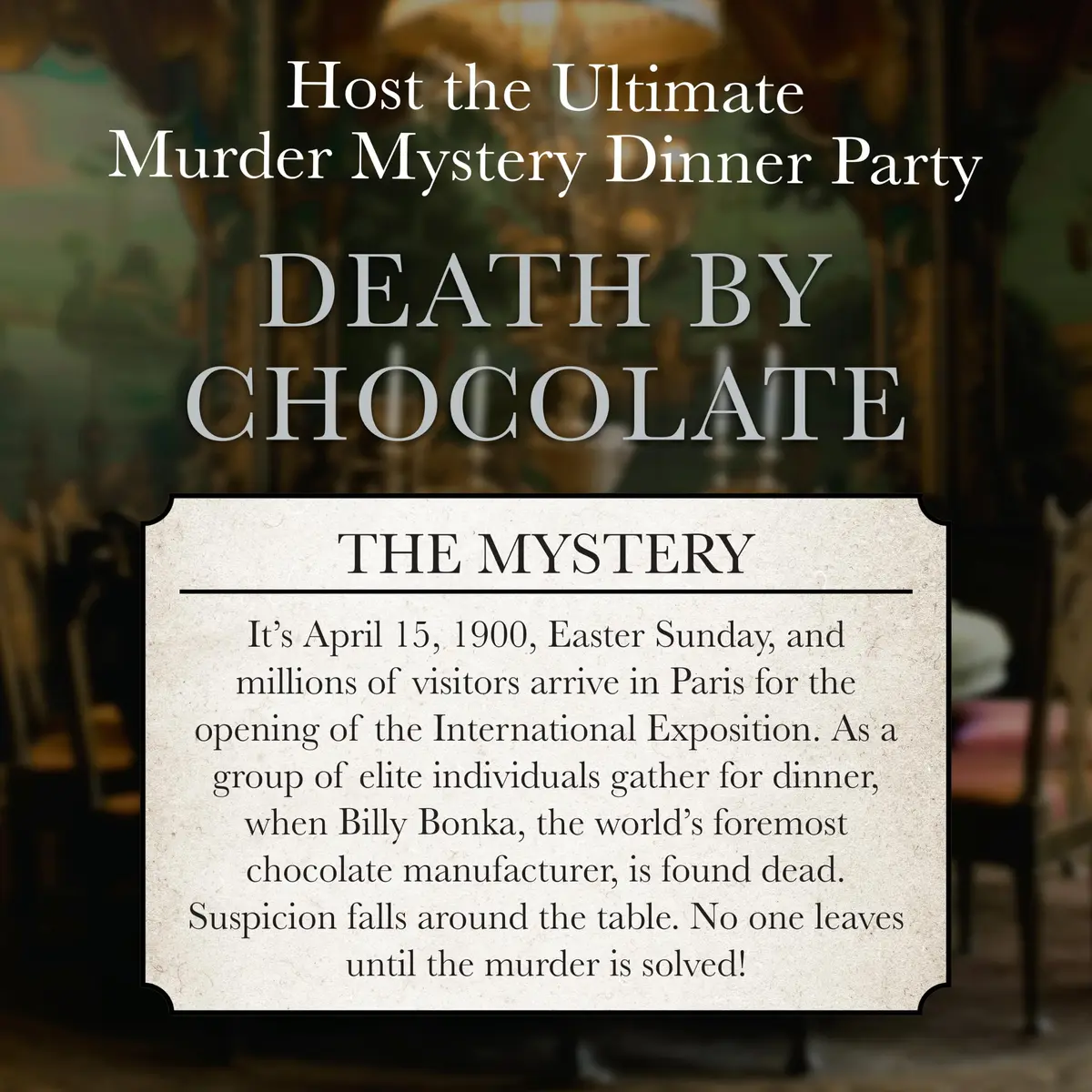 Murder Mystery Party Death by Chocolate Game, 6-8 Players, Ages 18+ | Interactive Dinner Party Game - view 2