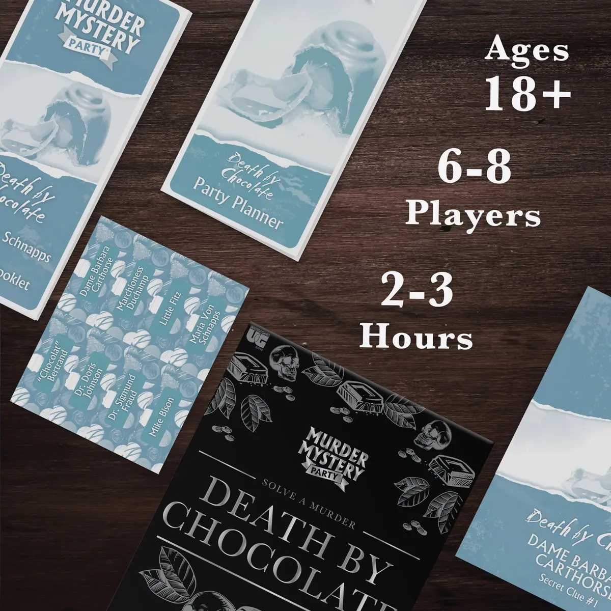 Murder Mystery Party Death by Chocolate Game, 6-8 Players, Ages 18+ | Interactive Dinner Party Game - view 4