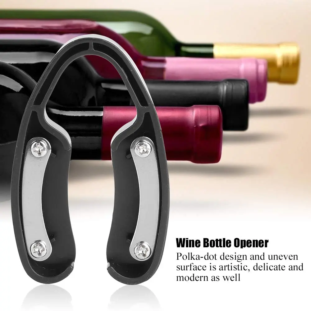 Fdit Black Bottle Opener Polka-dot Foil Paper Cutter 4.2cm (1.6inch) | Modern & Durable Wine Accessory - view 4