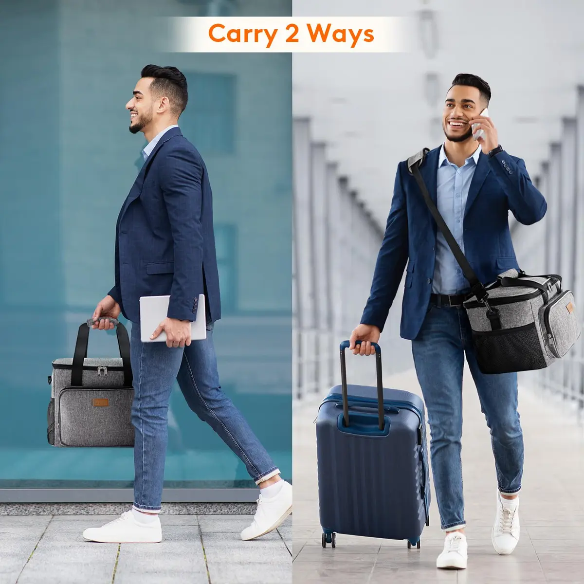 Lifewit Insulated Lunch Box for Men, 24L Gray | Large Capacity Food Cooler for Office & Travel - view 6